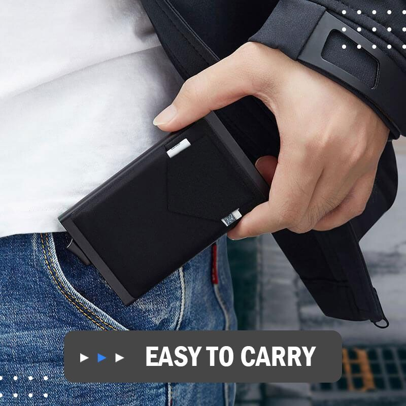 Rfid Smart Carta di credito Halter Metal Slim Pop Up Minimalistischen Männer Briefschen Schwarz Männlichen Geldbörse Geld_voghion.com