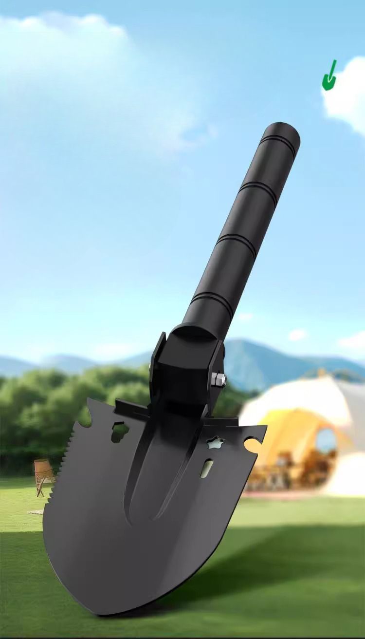Outdoor Military Car-mounted Multi-functional Bamboo Camping Hiking Portable Iron Pickaxe_voghion.com