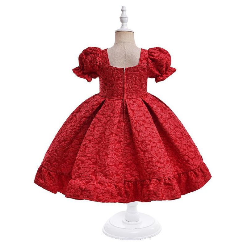 Vêtements pour bébés filles, style Royal, robe de princesse à manches bouffantes avec grand nœud, pour fête d'enfants_voghion.com
