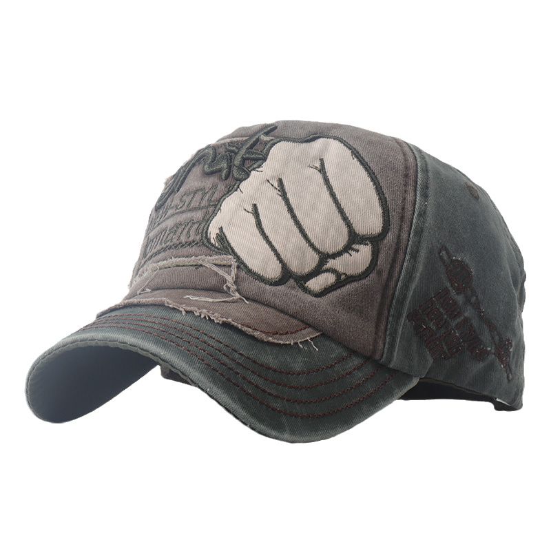 Neue Mode gewaschen Retro Herren Baseball Caps Stickerei Faust Mesh Cap Sonnenblende Hut Snapback Damen Sport und Freizeit_voghion.com