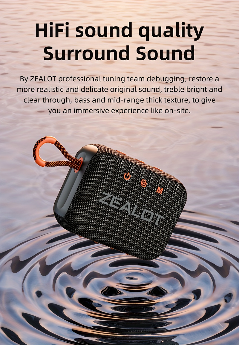 Zealot S75 draagbare draadloze luidspreker, ondersteuning voor TF-kaart/U-schijf/AUX-kabel/TWS twee seriële poortweergave, luidspreker, geschikt voor mobiele telefoon/tablet/TV/com_voghion.com