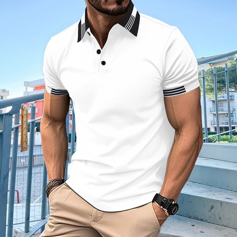 001 European And American INS Cross-Border 2024 Summer Button Men's Sports Polo Shirt_voghion.com