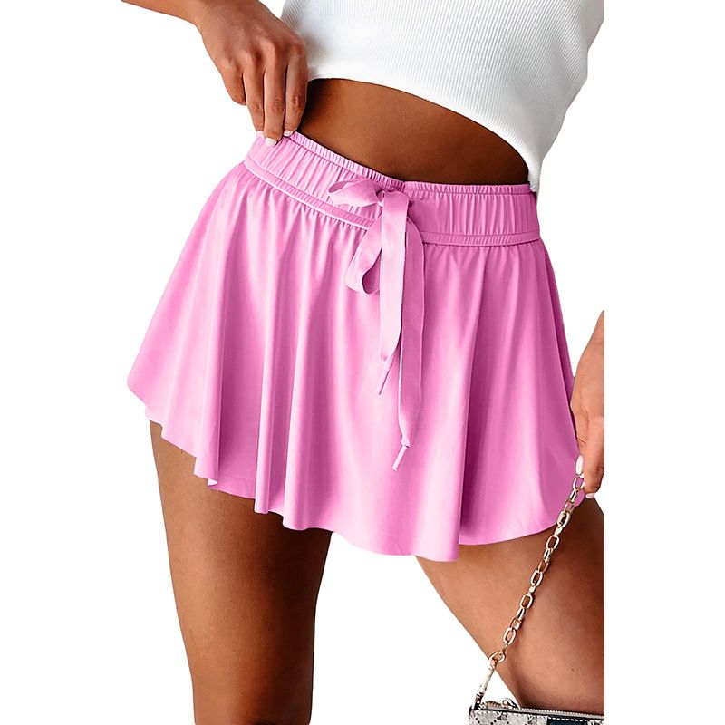 2025s Spring Summer New Solid Color Casual Pants Simple Style High Waist Skirt Shorts Women_voghion.com