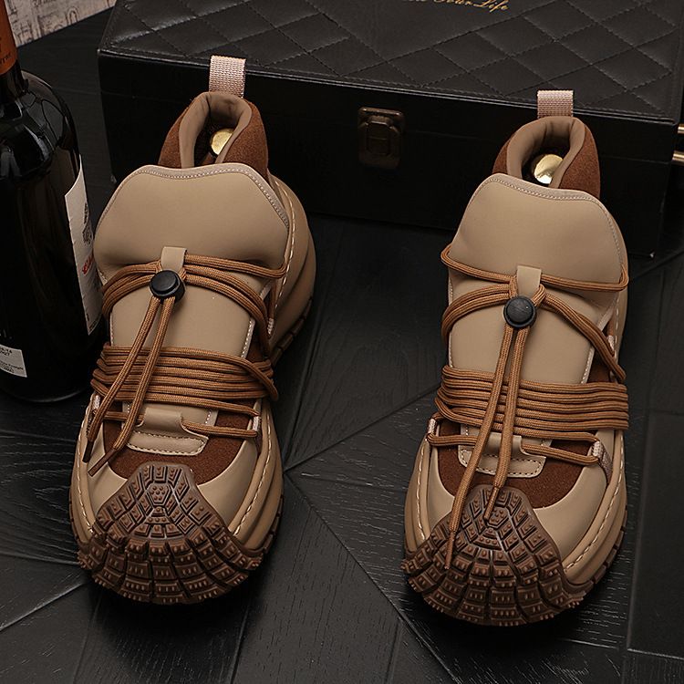 Scarpe da uomo alla moda, casual, versatili, con suola spessa, in pelle di mucca, autunno e inverno_voghion.com