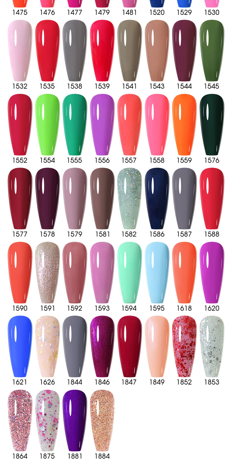 Clou Beaute 20-teiliges Gel-Nagellack-Set, Farbe: 15 ml, weiße Glasflasche, Nagelkunst-Set, semi-permanenter Gellack-Nagellack_voghion.com