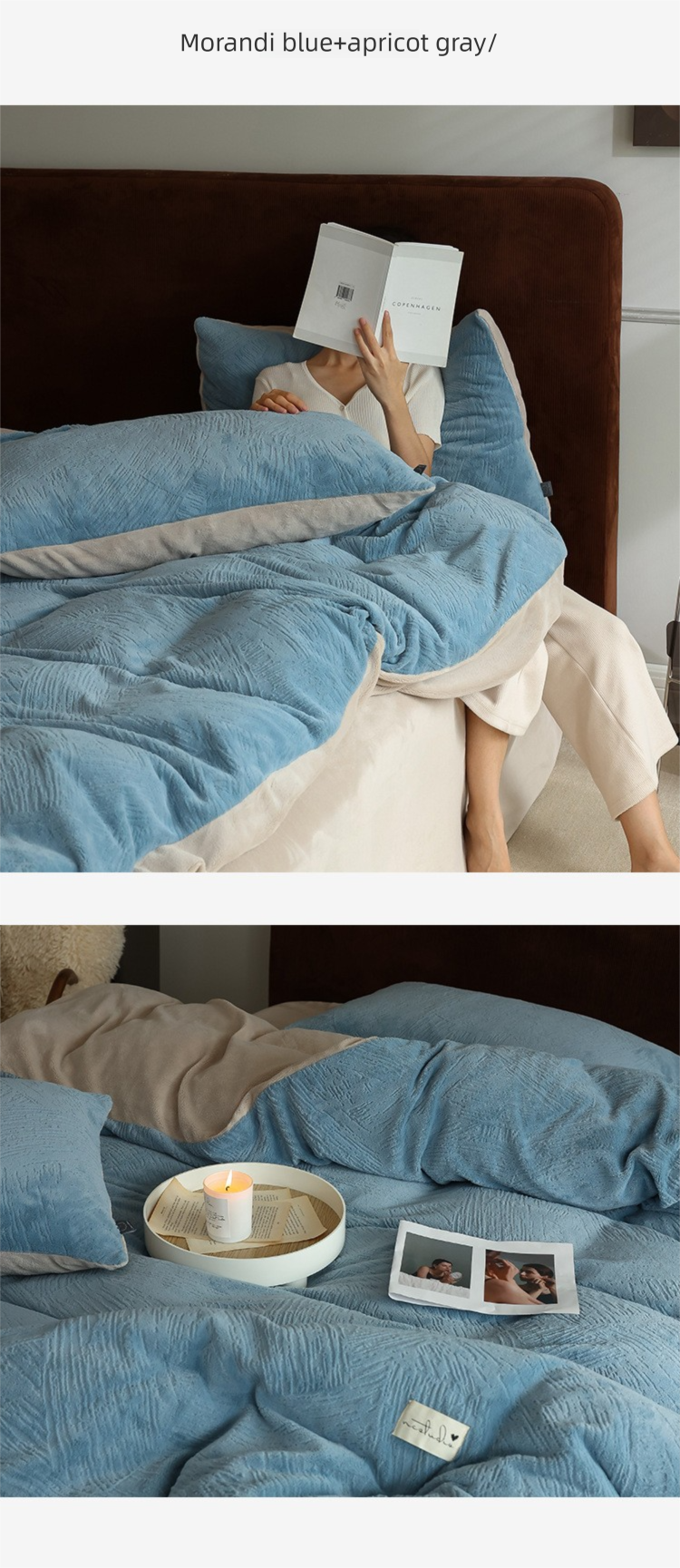 Milk Velvet | Four-Piece Set Winter Double-Sided Thickened Warm Anti-Static Coral Fleece Light Luxury High-End Bedding_voghion.com
