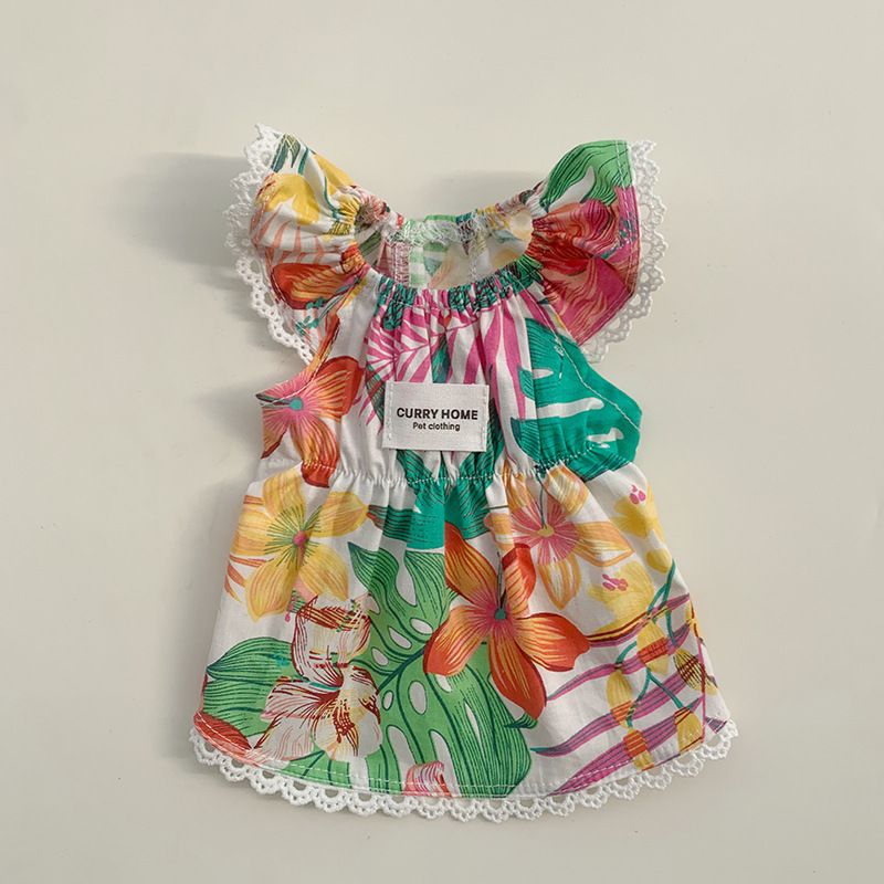 Hawaiian Style Shirt Dress Thin Small Spring Summer Teddy Pet Breathable Dog Clothes_voghion.com
