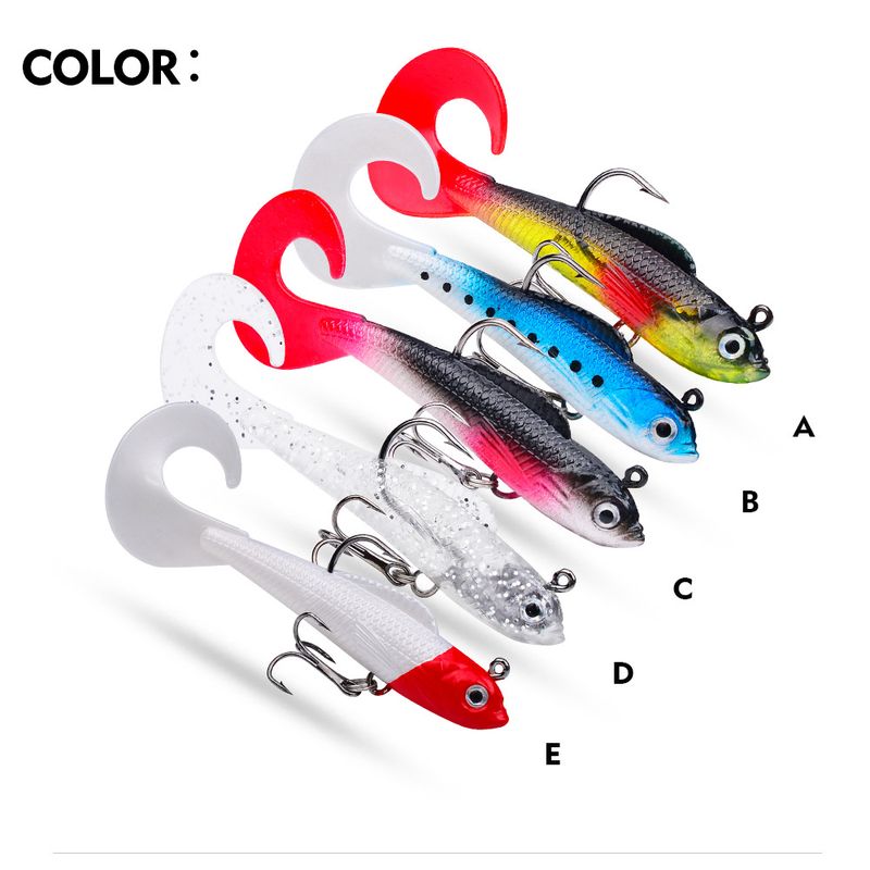 Simulierter Köder, gebogener Schwanz, Bleifisch, weicher Köder, 8,5 cm, 8,7 g, für Bass- und Meeresangeln_voghion.com