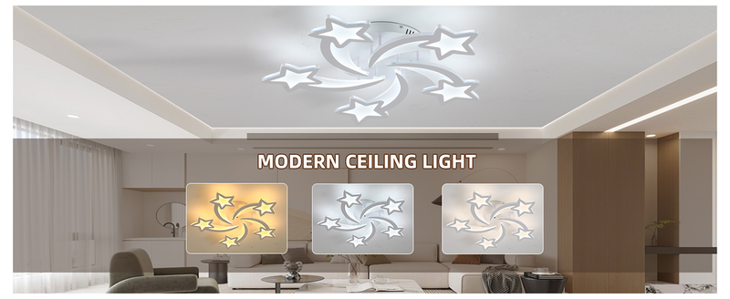 Plafoniera moderna, plafoniere da camera da letto da 50 W, plafoniere dimmerabili per camera da letto, plafoniera da cucina a LED a 5 stelle per soggiorno_voghion.com