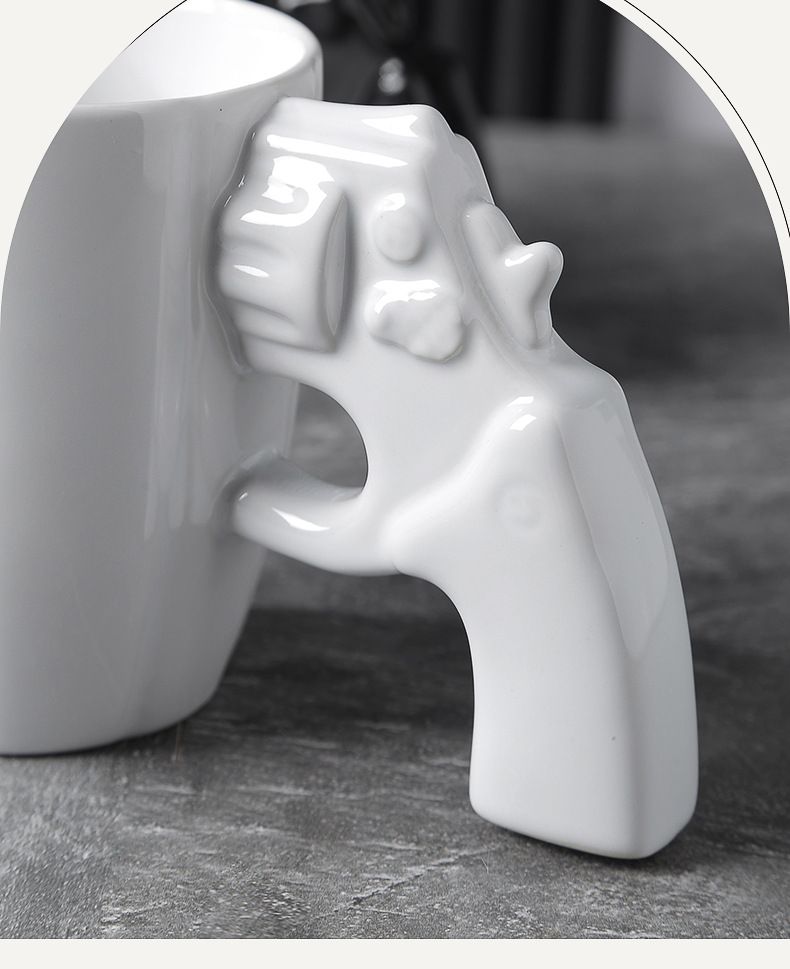 Creative Revolver Ceramic Explosion-proof Military Style Mug Personalized Shape Coffee Large Capacity Water Cup_voghion.com