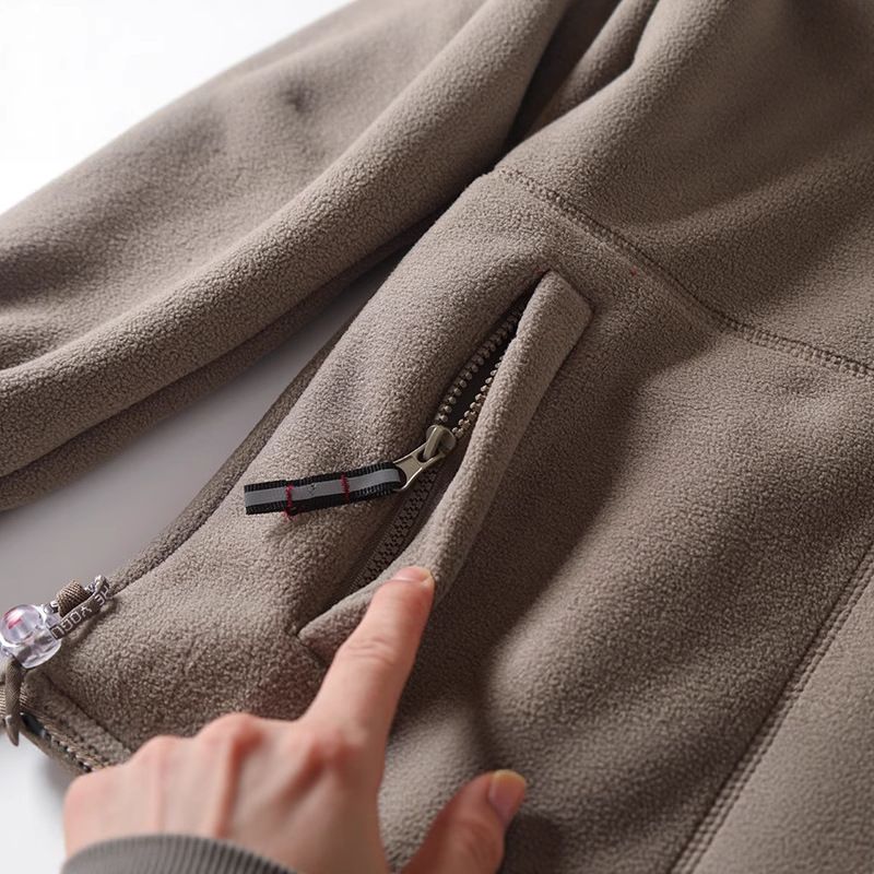 Felpa spessa foderata in pile resistente al freddo, giacca calda con collo alto da uomo, autunno inverno, termica_voghion.com