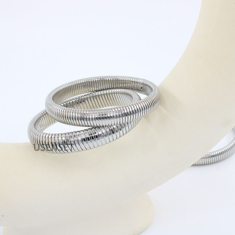Women's Jewelry Elastic Bracelet Stainless Steel K Gold Plated Bracelet Men And Women Street Element Jewelry 10 12 16 20MM_voghion.com