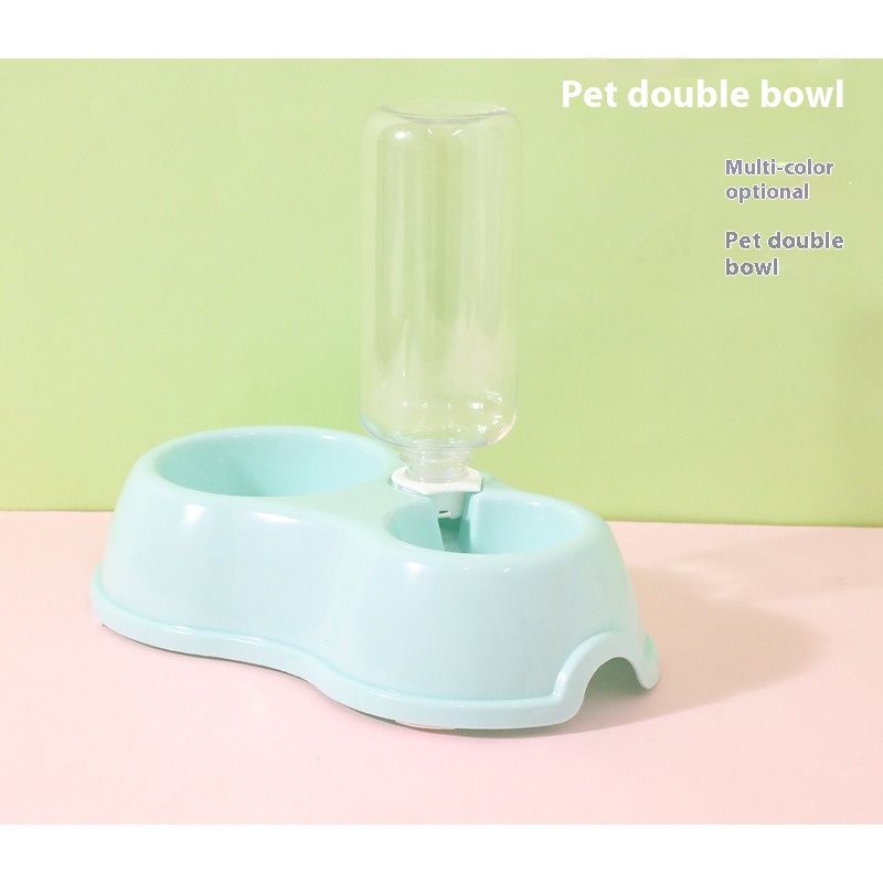 Havoins Double Plastic Drinking Pot Automatic Water Dispenser Cat Pet Bowl_voghion.com