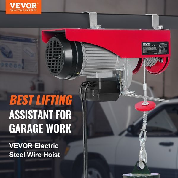 Electric Hoist 1760lbs With 14ft Wired Remote Control, Electric Hoist 110 Volt With 40ft Single Cable Lifting Height & Pure Copper Motor, For G_voghion.com