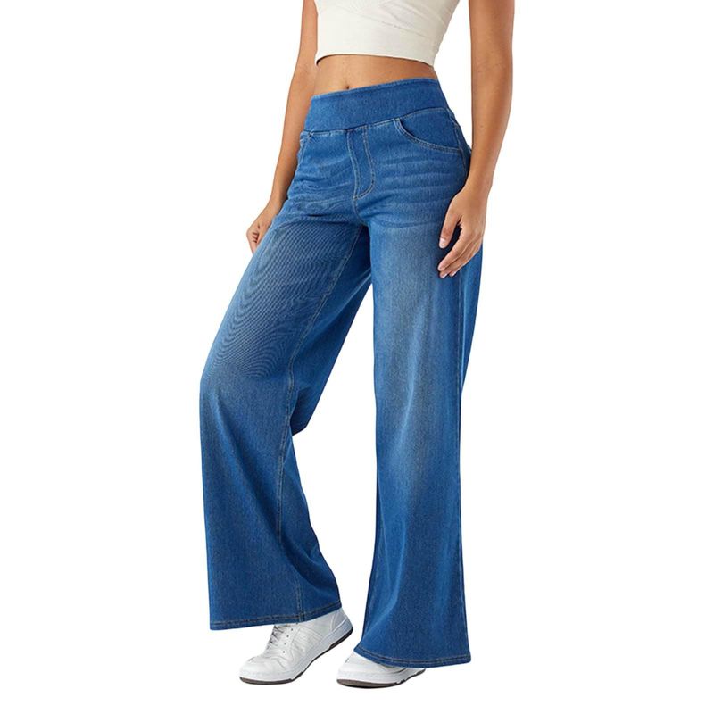 Women's Clothing New Denim Wide Leg Pants For Women High Waist Slimming Multi Pocket Straight Loose Cat Whisker Horse_voghion.com