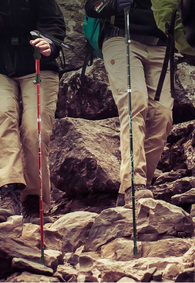 Aluminum Alloy Folding Ultralight Ultra-hort Telecopic Outdoor Trekking Pole Hiking Climbing Walking Stick 5_voghion.com