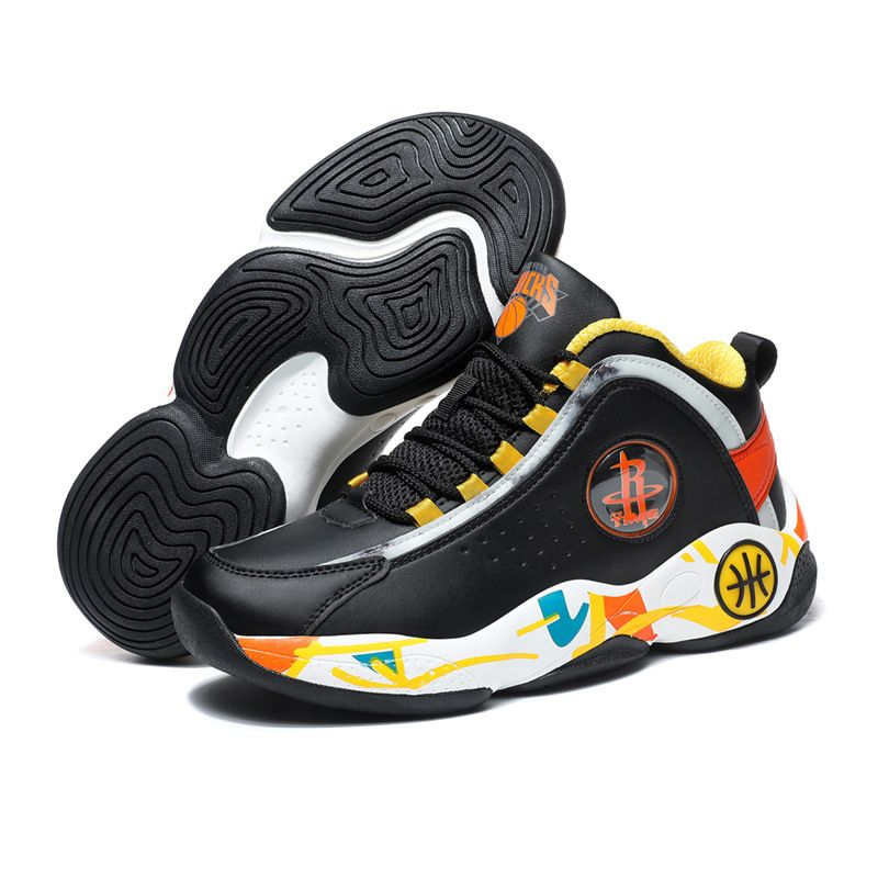 Neue student sport spot männer casual high top runde kopf fluoreszierend gedruckt basketball schuhe_voghion.com