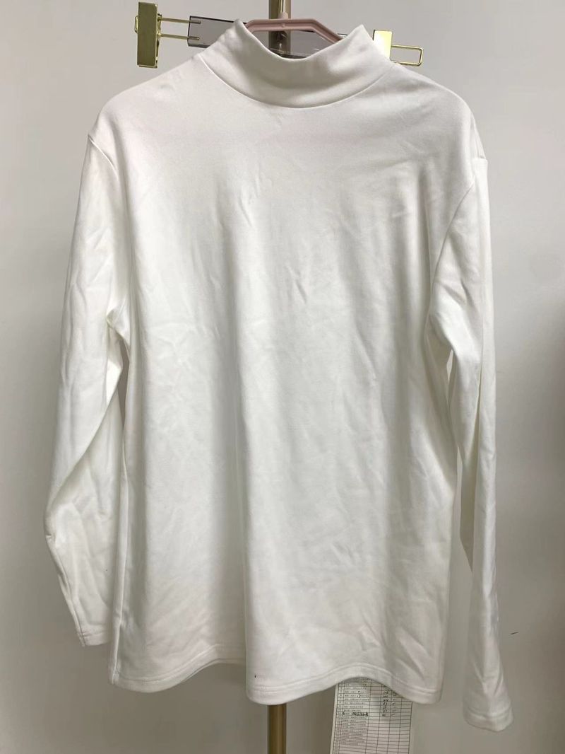 De Rong Herren-T-Shirt mit langen Ärmeln und hoher Elastizität im Herbst und Winter, schmale Passform, mittelhoher Ausschnitt_voghion.com