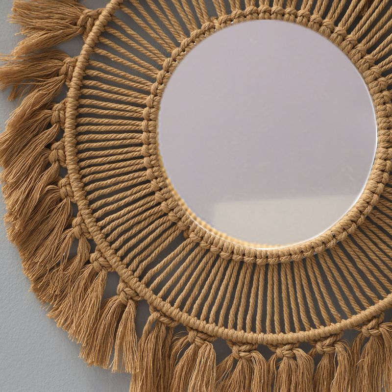 Custom-made hand-woven mirrors, stylish and simple home and homestay decoration wall decoration first-hand manufacturers_voghion.com