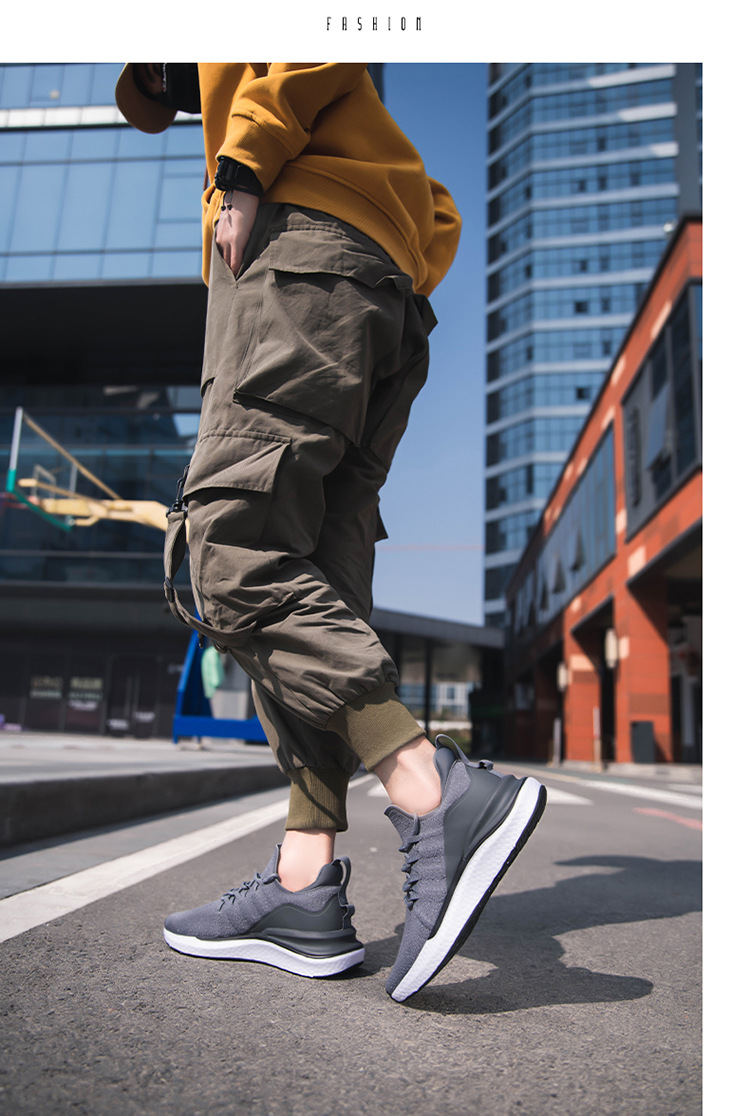 Nuove scarpe da uomo in tessuto volante transfrontaliero, scarpe casual, scarpe alla moda coreane, produttori di sneaker di moda le distribuiscono una per una_voghion.com