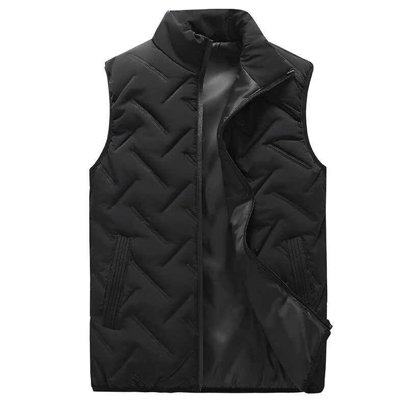 Giacca da uomo in cotone 2024, nuova collezione autunno inverno casual slim fit, sottile, taglia grande, collo alto, gilet caldo_voghion.com