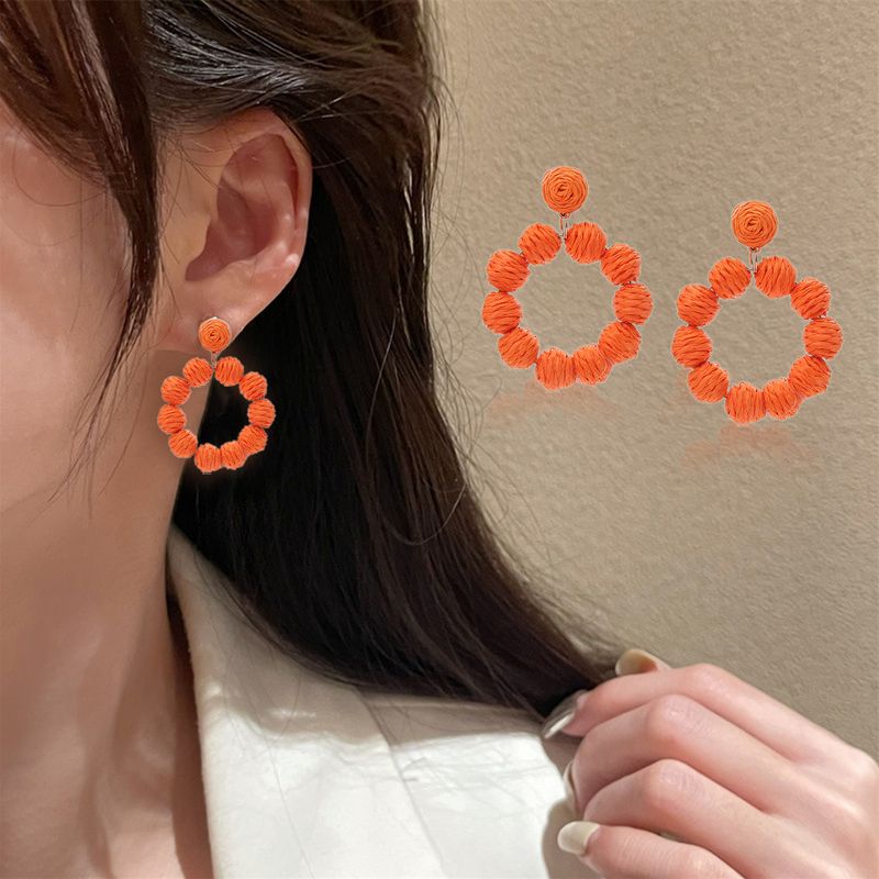 Yamaler 1 Paar tropfenförmige, runde Ohrringe im Urlaubsstil, baumelnde Ohrringe für den Urlaub_voghion.com