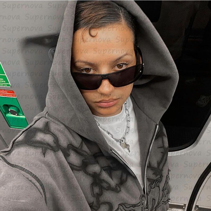 Europa e Stati Uniti, felpa con cappuccio e zip con lettere di alta moda, stampata con la stessa giacca cardigan da uomo e da donna_voghion.com
