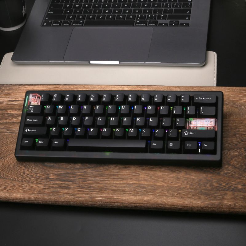 Teclado mecânico de três modos QK61 V2 VIA/QMK sem fio Bluetooth com estrutura de vedação Teclado mecânico_voghion.com