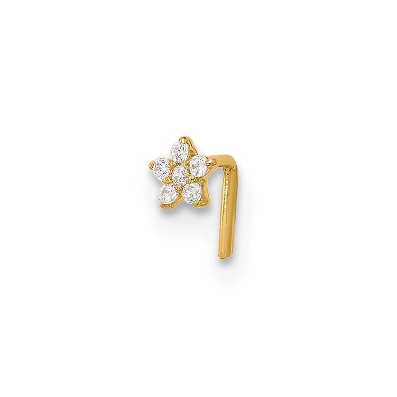 14k 22 Gauge CZ Star Nose Stud_voghion.com