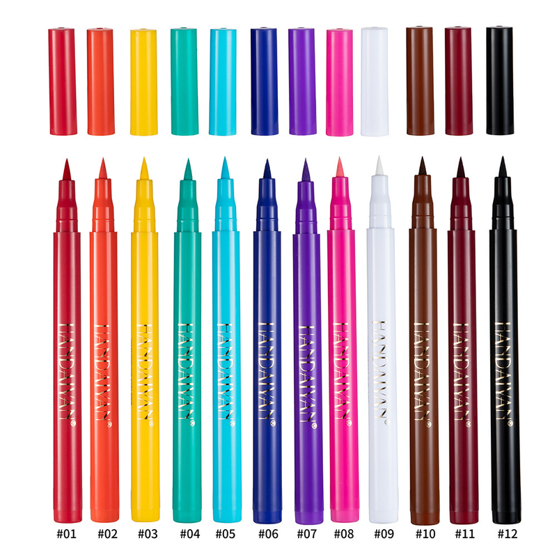 HANDAIYAN 12-Color Eyeliner Pencil Set - Quick-Dry, Smudge-Proof, Matte Eyeliner Gel Kit_voghion.com