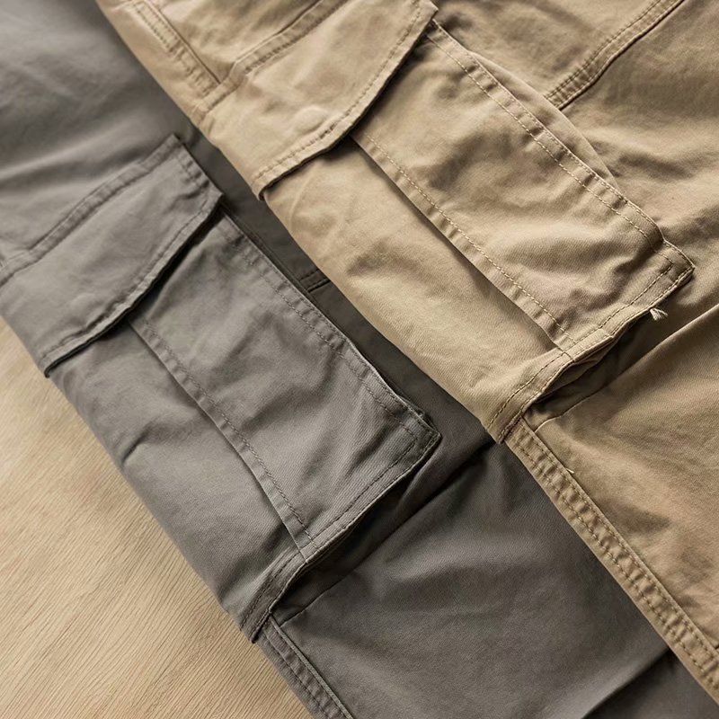 Herbst Multi Pocket Herren Kleine Gerade Bein Atmosphärische Arbeitskleidung Dreidimensionale Modische Freizeithose,_voghion.com