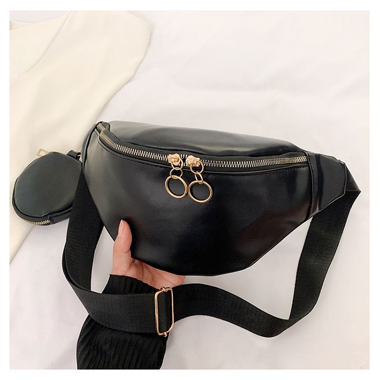 2025 Nieuwe mode taille effen kleur eenvoudige grote capaciteit borst fiets crossbody reis telefoon munt damestas_voghion.com