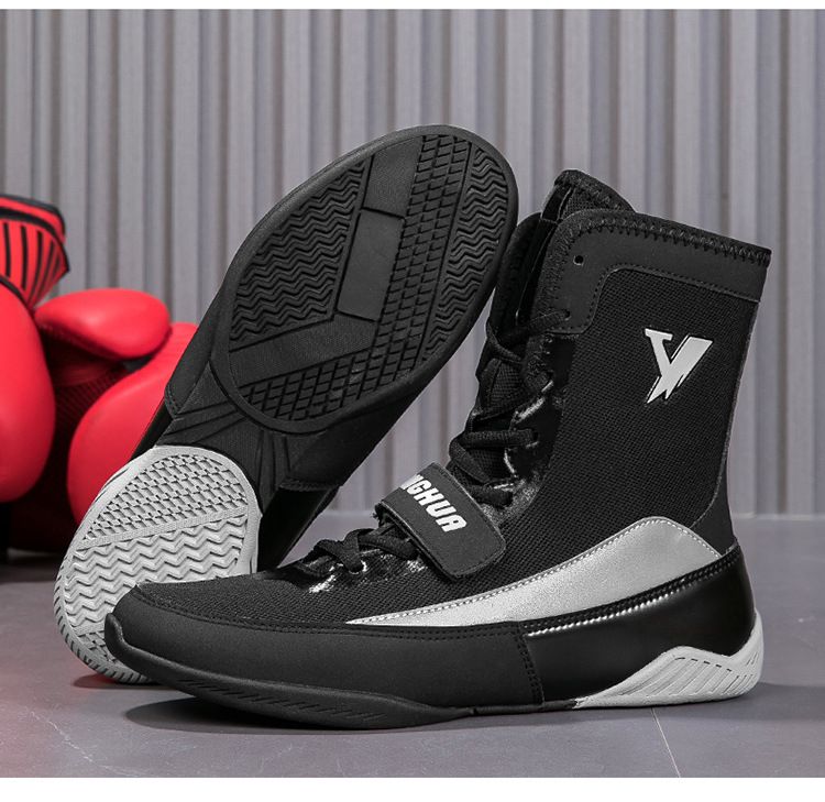 Chaussures de boxe Zhongbang Sanda pour hommes, chaussures d'entraînement au combat, chaussures de lutte, chaussures de compétition de boxe pour hommes et femmes_voghion.com
