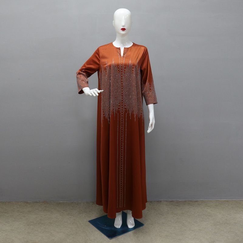 XQY500247 Vestido muçulmano marroquino com rosto forjado para o Oriente Médio, vestido árabe de Dubai, vestido de noite luxuoso e moderno com diamantes_voghion.com