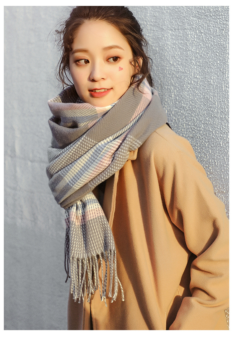 Sciarpa con nappa calda e spessa invernale da donna, 2025_voghion.com