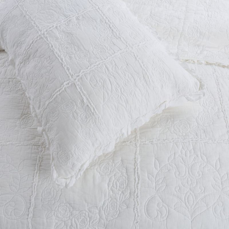Rosen-Bettwäscheset – Tagesdecken, leichte Sommersteppdecke, Tagesdecke für alle Jahreszeiten – 3-teilig (1 Steppdecke, 2 Kissenbezüge)_voghion.com