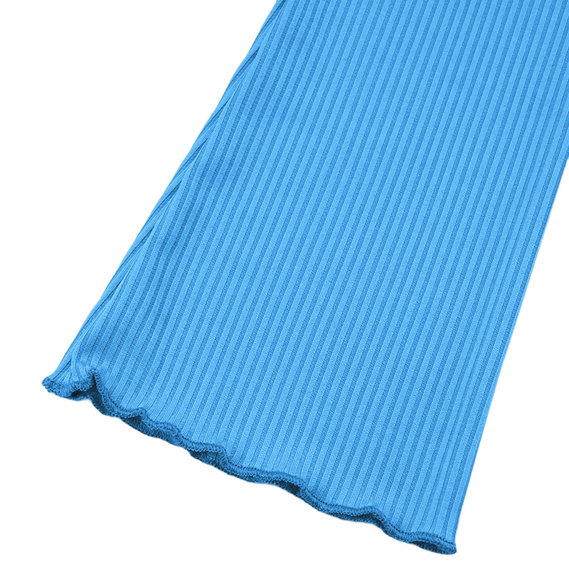 Women's temperament set solid color crop trumpet sleeve top pleated long skirt_voghion.com