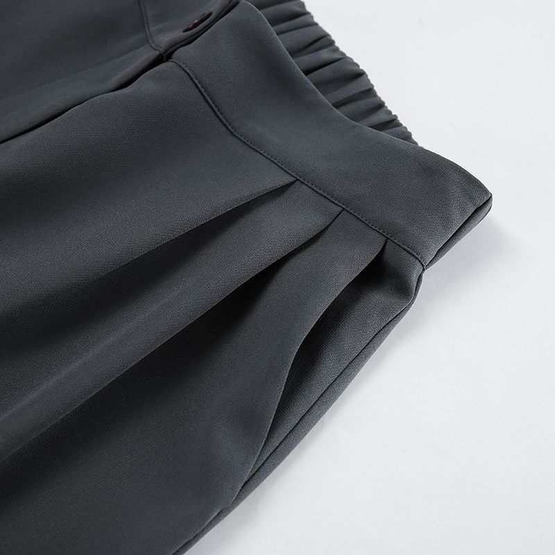 Summer Women's Sleeveless Vest & Pants Set – Office Commuter Outfit, Breathable Polyester Blend, Grey & Brown_voghion.com