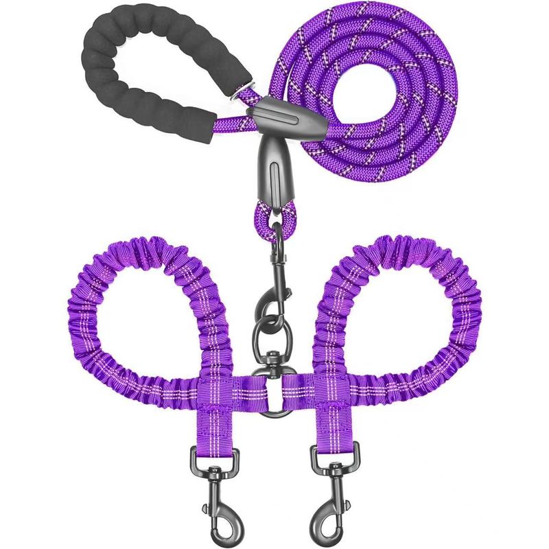 One-to-Two Large Explosion-Proof Retractable Leash P Rope Dog Chain_voghion.com