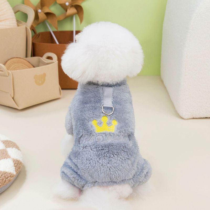 Dog Autumn/Winter Teddy Cat Pet Winter New 23 Crown Four Leg Velvet Clothes_voghion.com