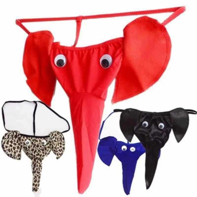 Bellozza Sexy Herren Erotik Elefantenrüssel Tanga T-Pants G-String Transparent JJ Unterwäsche Set_voghion.com