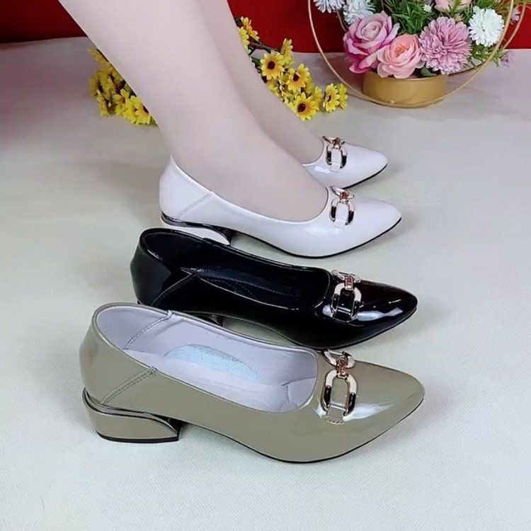 Arbeitsschuhe für Damen, weiche Sohle, verschleißfest, helles Leder, kleine Lederschuhe für Damen, spitze, bequeme Damenschuhe_voghion.com