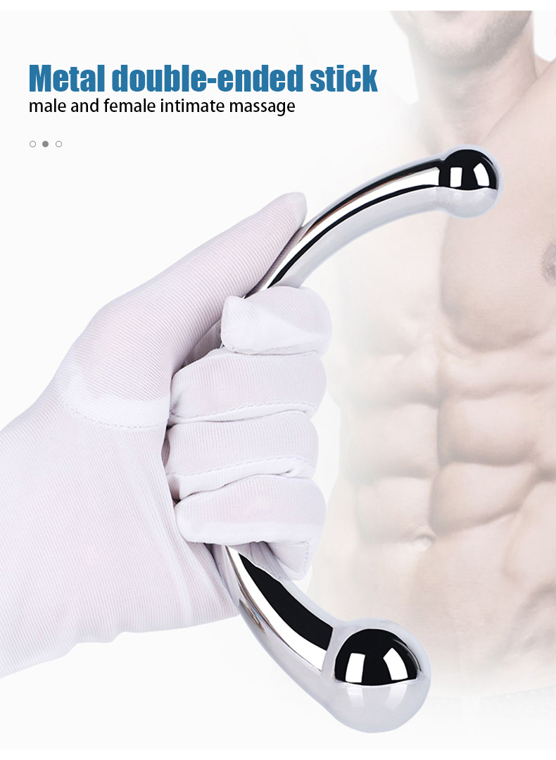 Doppelseitiger SM P-Punkt-Stimulator Edelstahl G-Punkt-Zauberstab Prostata-Massagestab Anal_voghion.com