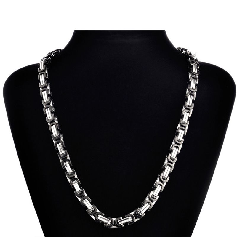 Collana a catena in oro placcato da uomo in acciaio inossidabile con freno maschile piatto King Rock Fashion Accesso Dropshipping gratuito_voghion.com