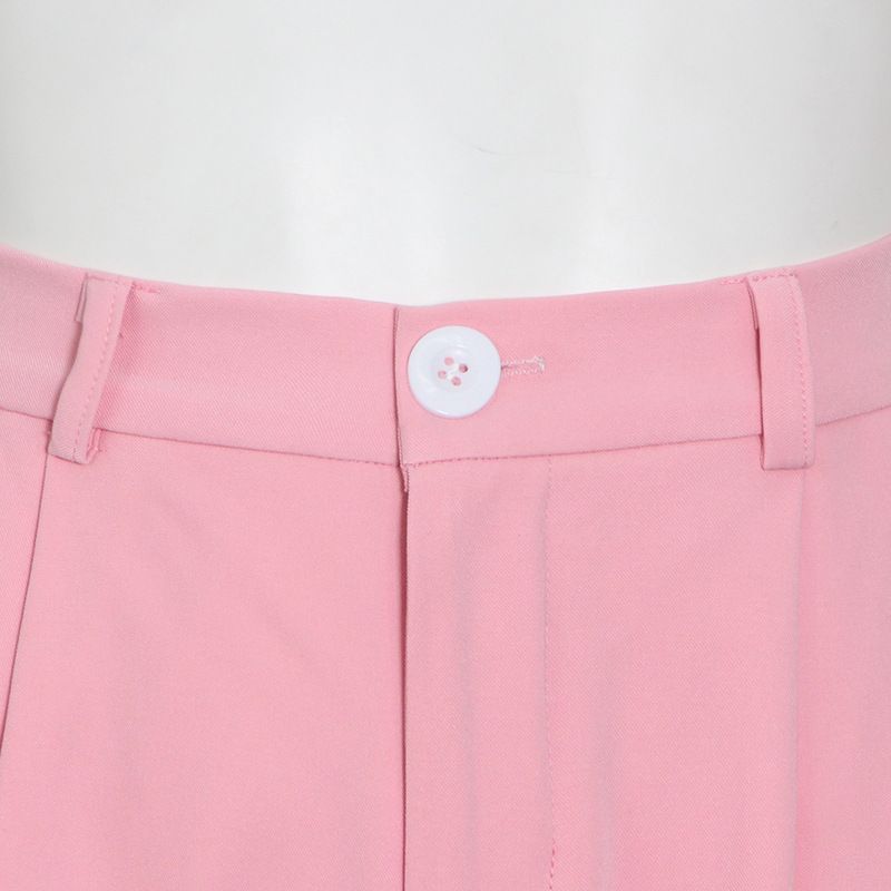 Abbigliamento da donna primavera e autunno nuovo stile tinta unita abito con cintura + pantaloni dritti a vita alta_voghion.com