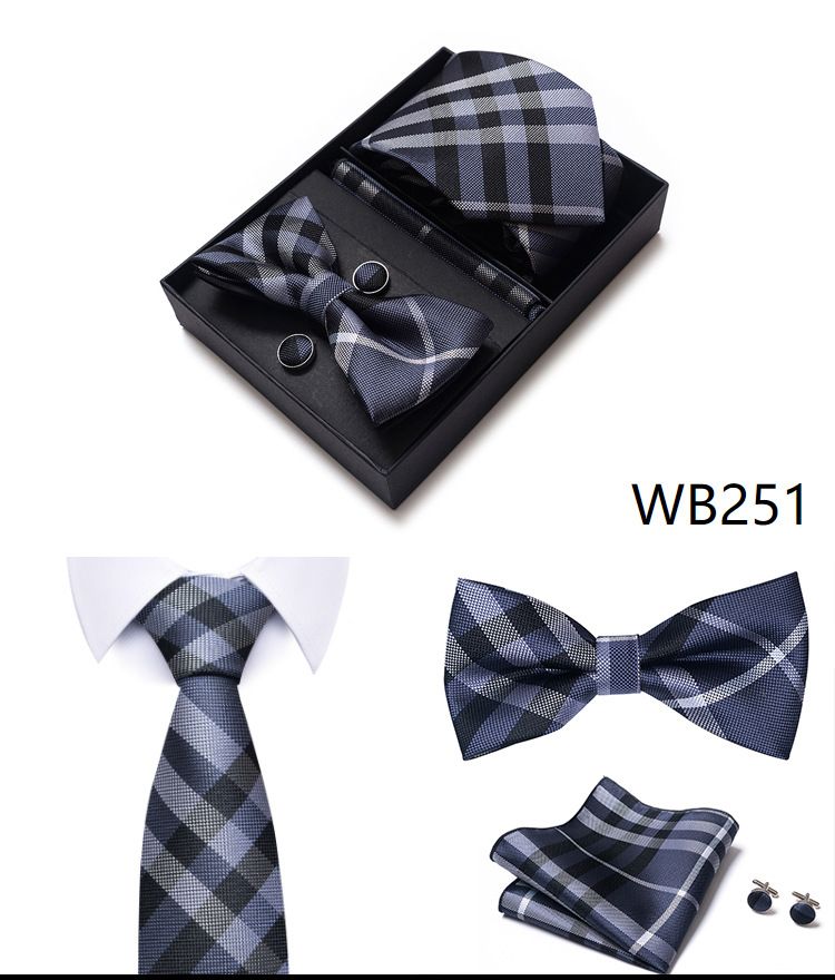 Gravatas e lenços masculinos, conjunto de gravatas masculinas, caixa de presente, 6 peças, gravata formal de negócios, fabricante de guangzhou_voghion.com