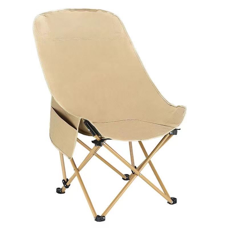 Silla de camping portátil con respaldo alto y plegable para viajes y ocio al aire libre Moon_voghion.com