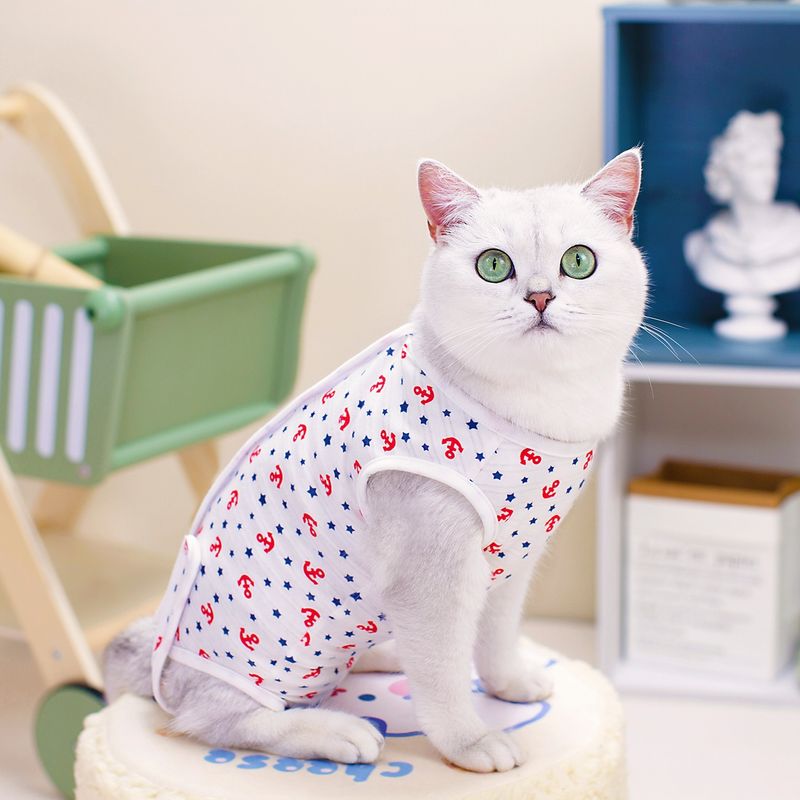 Îmbrăcăminte postpartum pentru pisici, costum de înțărcare pentru chirurgie de primăvară și vară, costum de sterilizare pentru pisici marinarești de 24 de ani_voghion.com