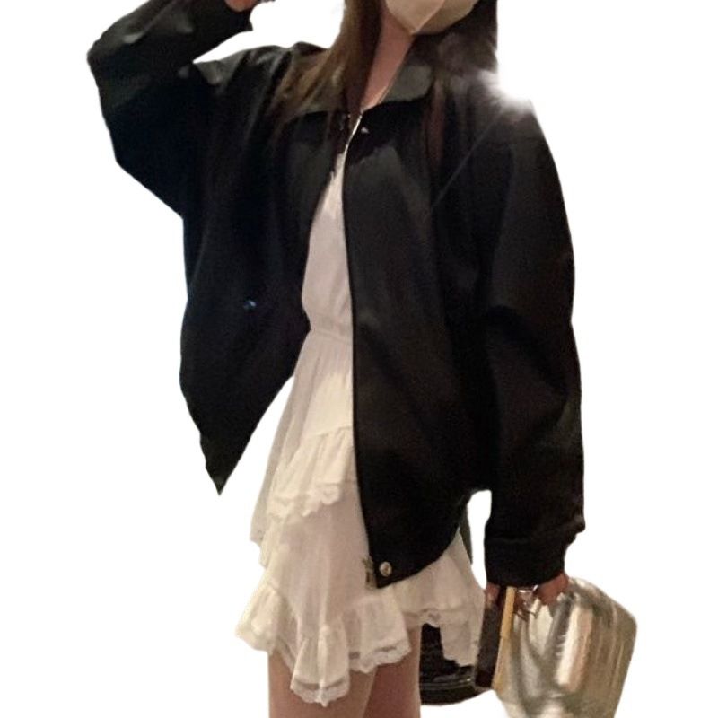 Manteau court de style américain pour femme, nouvelle veste polyvalente en cuir PU haut de gamme, tendance printemps-automne 2025_voghion.com