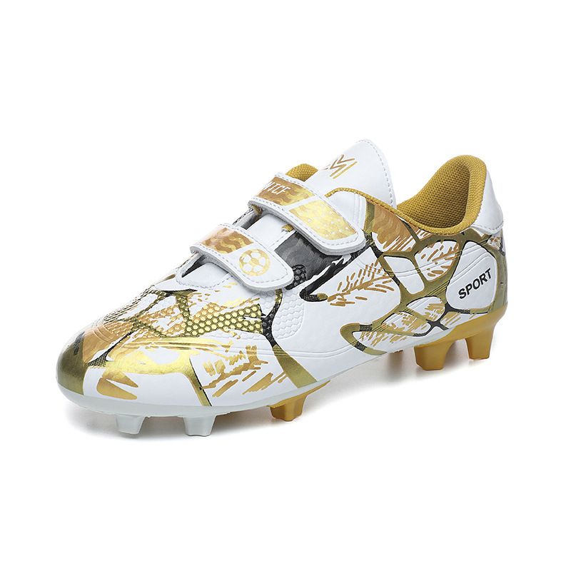 Scarpe da calcio con tacchetti spezzati, lunghe, da donna, per bambini, ragazzi e allenamento, per la scuola elementare e le ragazze, con nastro magico._voghion.com